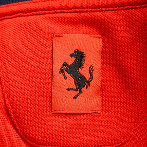 Scuderia Ferrari Men's Piquet Ferrari Tape Short Sleeve Polo Shirt US L IT 52 - Picture 7 of 7